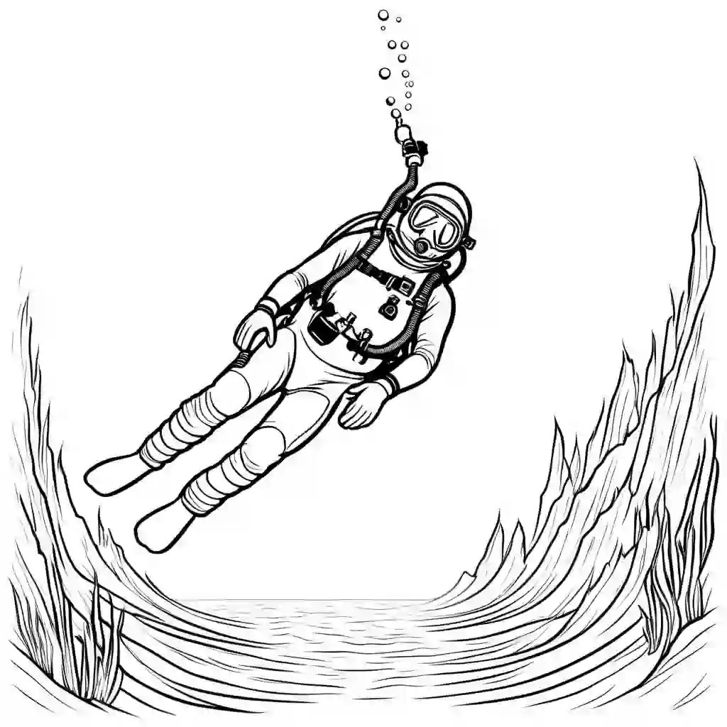 Divers coloring pages